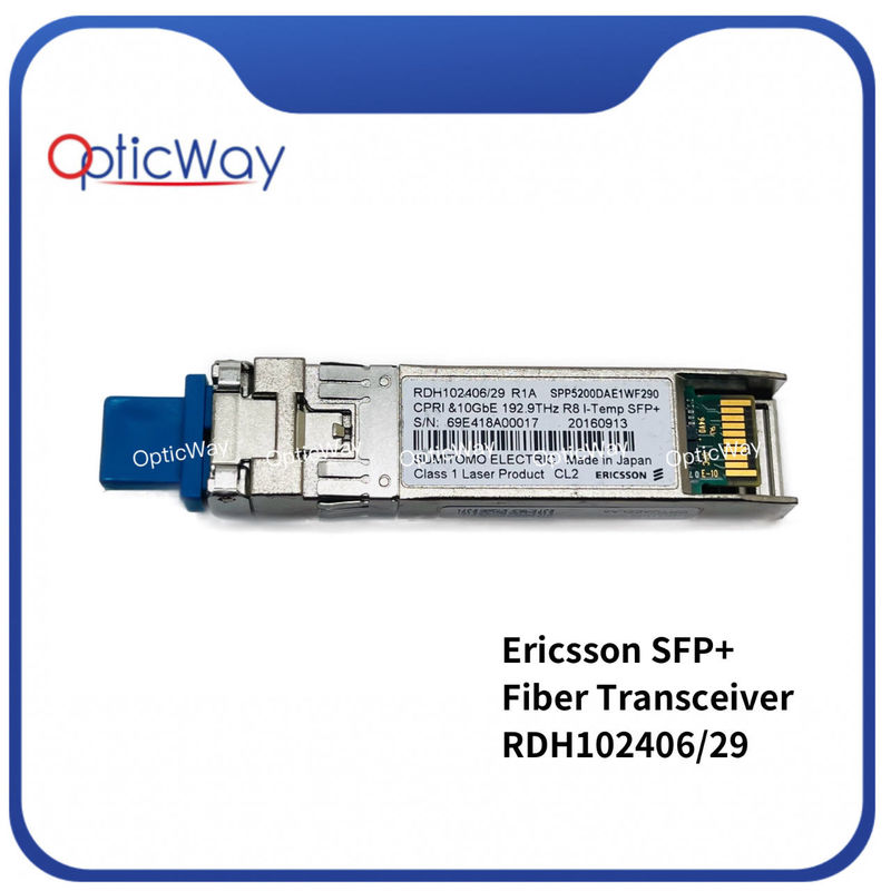 Ericsson RDH102406/29 R1A SFP 10G DWDM 192.9THz 40km 1554.13nm CRTUAEZLAA Transmissor de fibra SFP+
